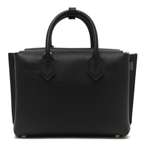 Black Leather Top Handle Bag