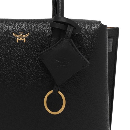 Black Leather Top Handle Bag