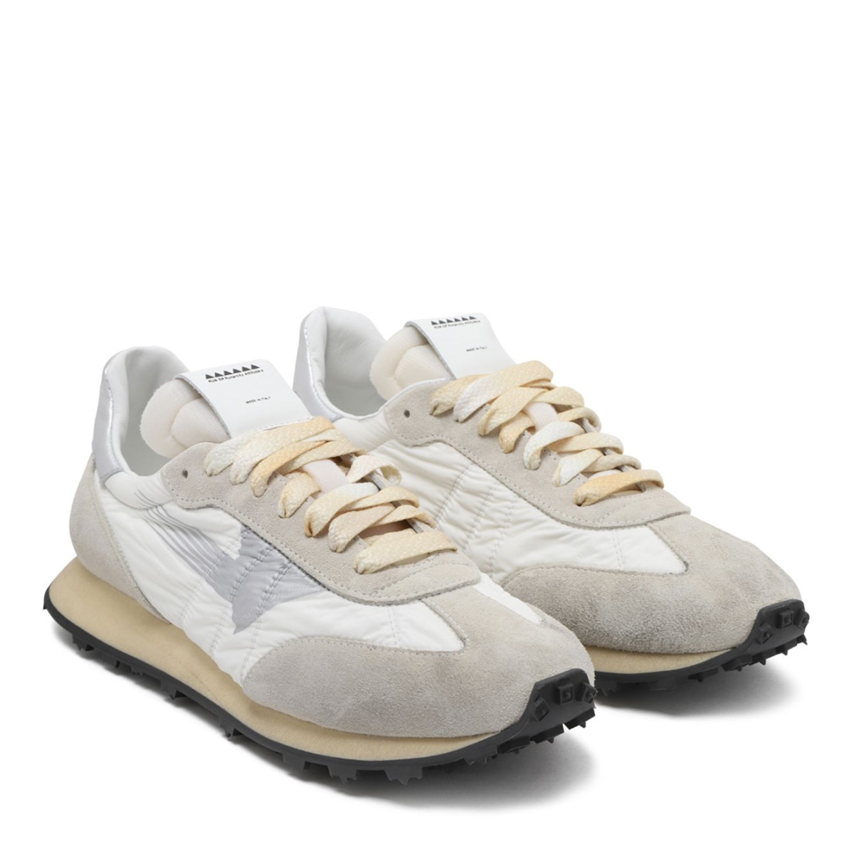 Run Of Angelos m4159 Sneakers White and Grey Suede and Nylon