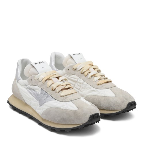 Run Of Angelos m4159 Sneakers White and Grey Suede and Nylon