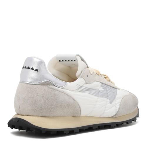 Run Of Angelos m4159 Sneakers White and Grey Suede and Nylon