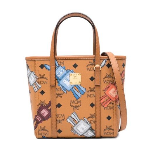 Cognac Visetos Mini Tote Bag