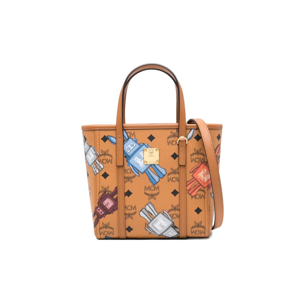 Cognac Visetos Mini Tote Bag