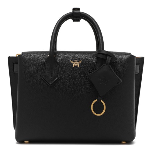 Black Leather Top Handle Bag