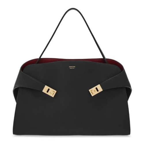 Ferragamo Black Hug Shoulder Bag.