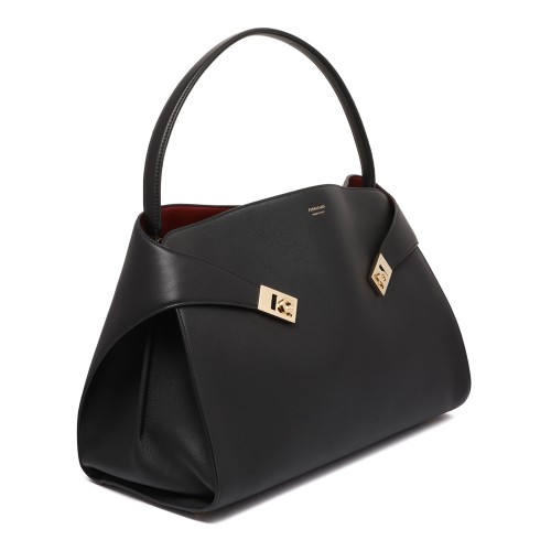 Ferragamo Black Hug Shoulder Bag.