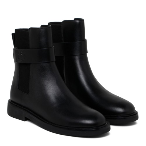 Black Double T Leather Boots 2
