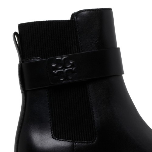 Black Double T Leather Boots