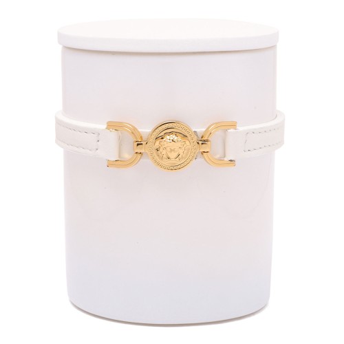Versace White Medusa Leather Candle.