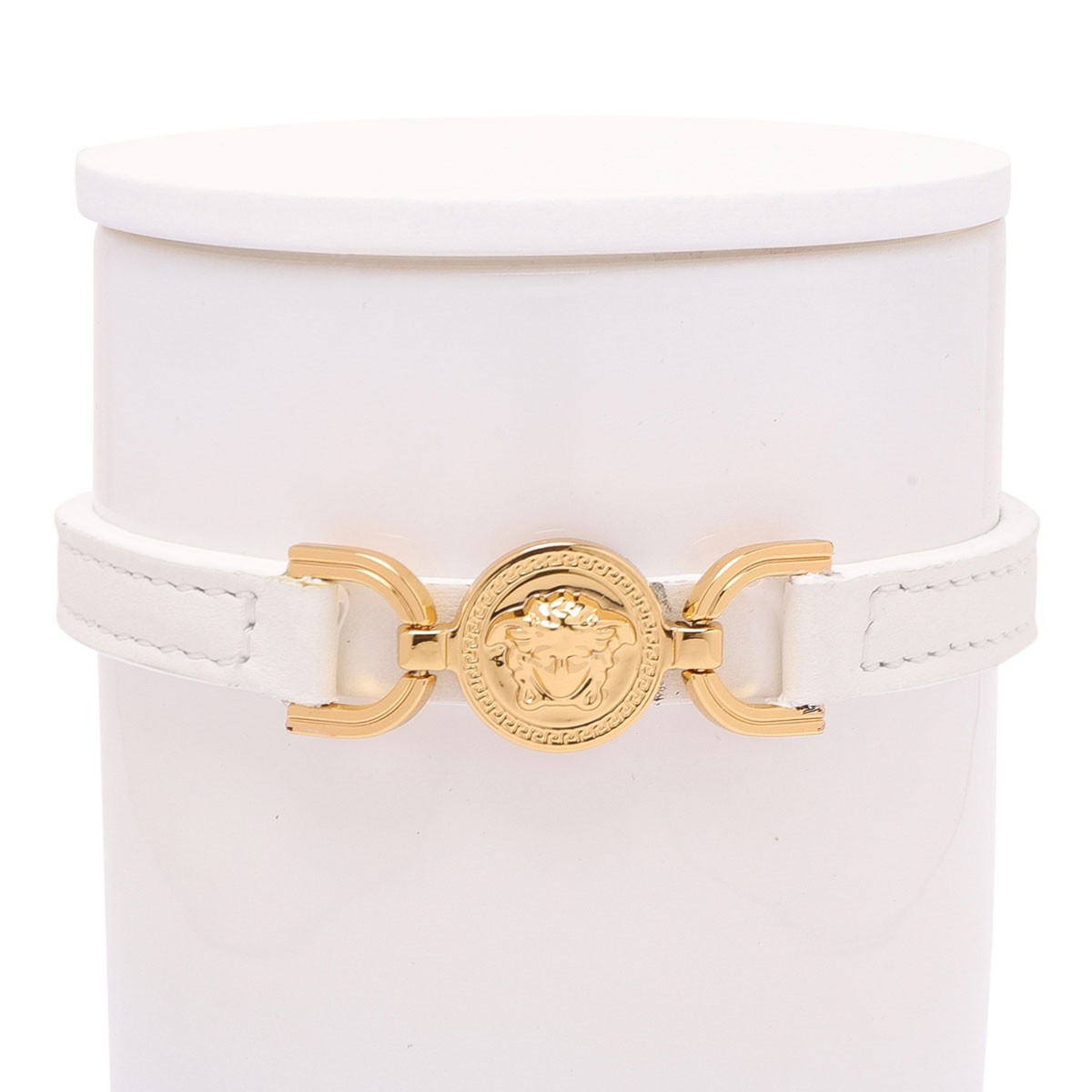 Versace White Medusa Leather Candle.