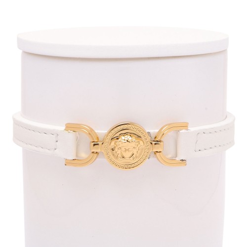 Versace White Medusa Leather Candle.