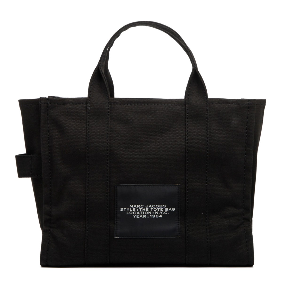 Black and White Medium Tote Bag Logo Print