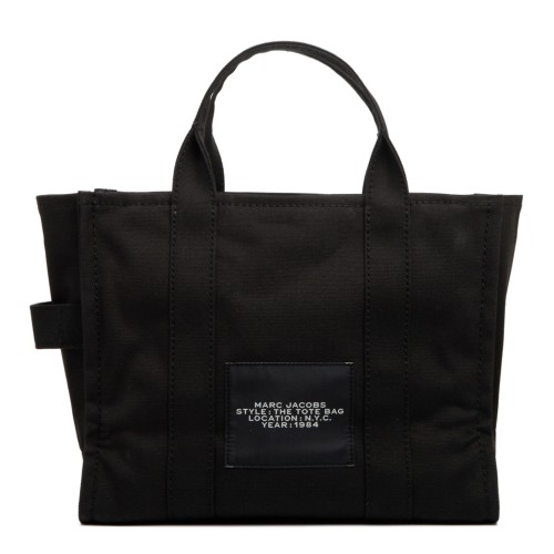 Black and White Medium Tote Bag Logo Print