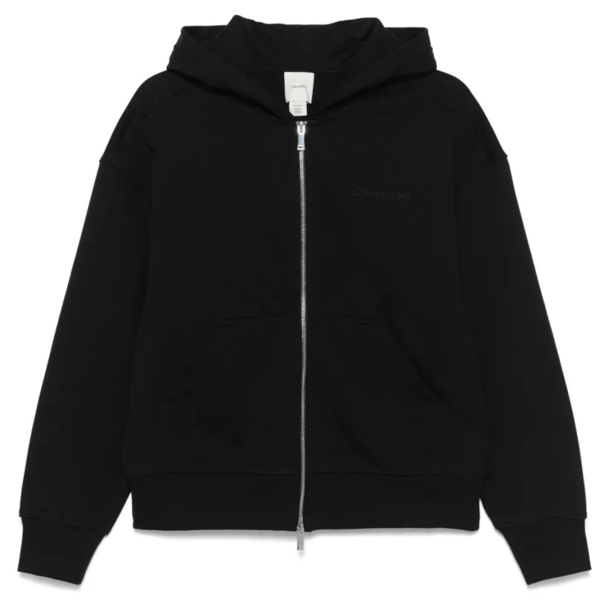 Calvin Klein Cotton Zip-Up Hoodie Black