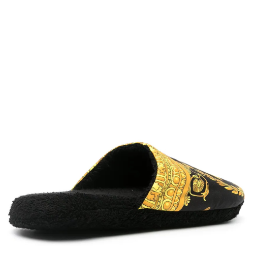 Black I Love Baroque Slippers