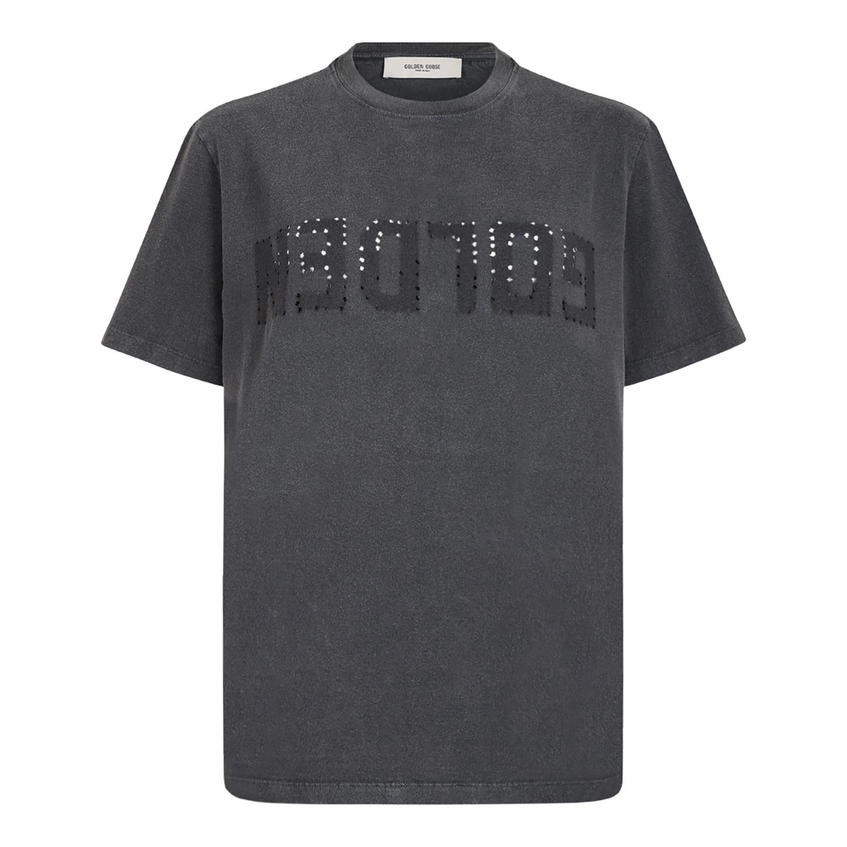 Golden Goose Grey Logo Cotton T-Shirt.