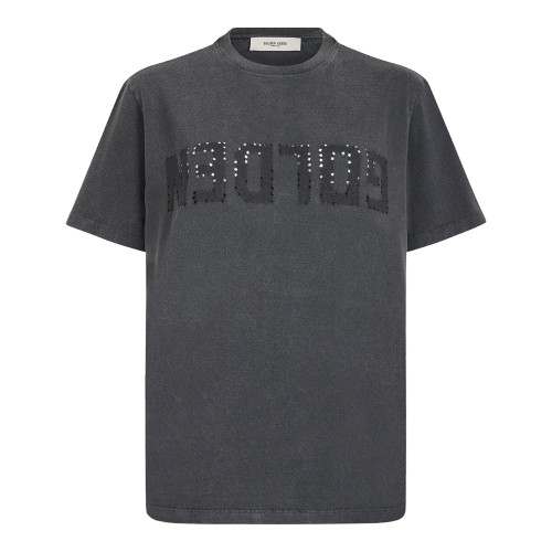 Golden Goose Grey Logo Cotton T-Shirt.