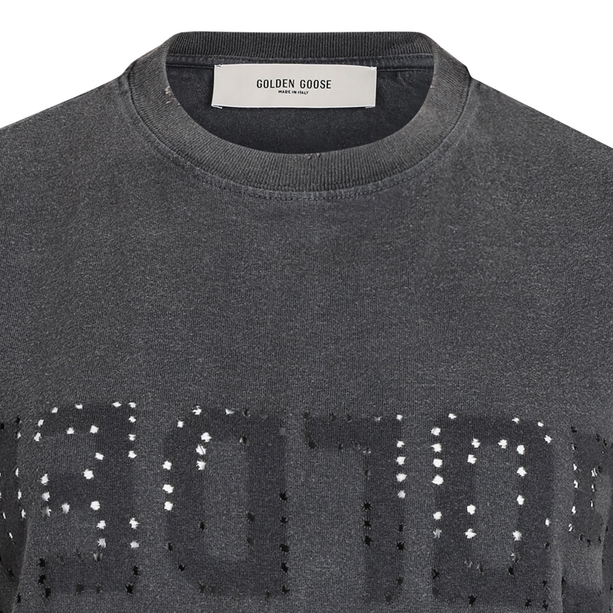 Golden Goose Grey Logo Cotton T-Shirt.