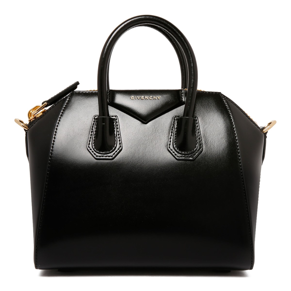 Black Antigona Mini Leather Shoulder Bag