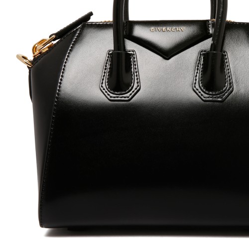 Black Antigona Mini Leather Shoulder Bag