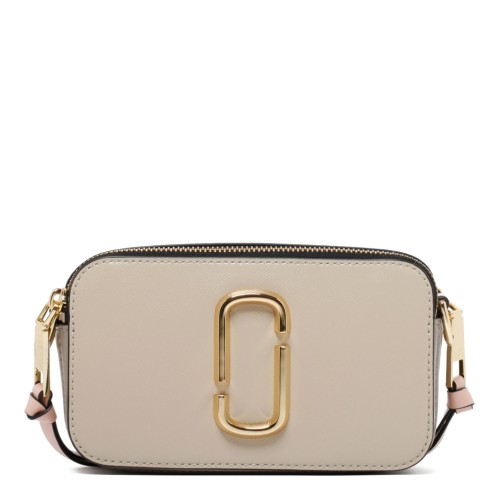 Khaki and Multicolour Leather Snapshot Crossbody Bag