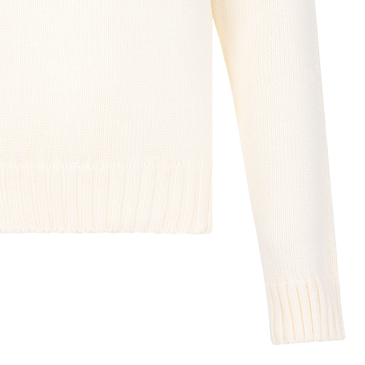 Cream White Flag-Intarsia Jumper