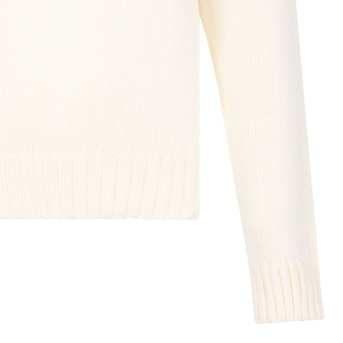 Cream White Flag-Intarsia Jumper