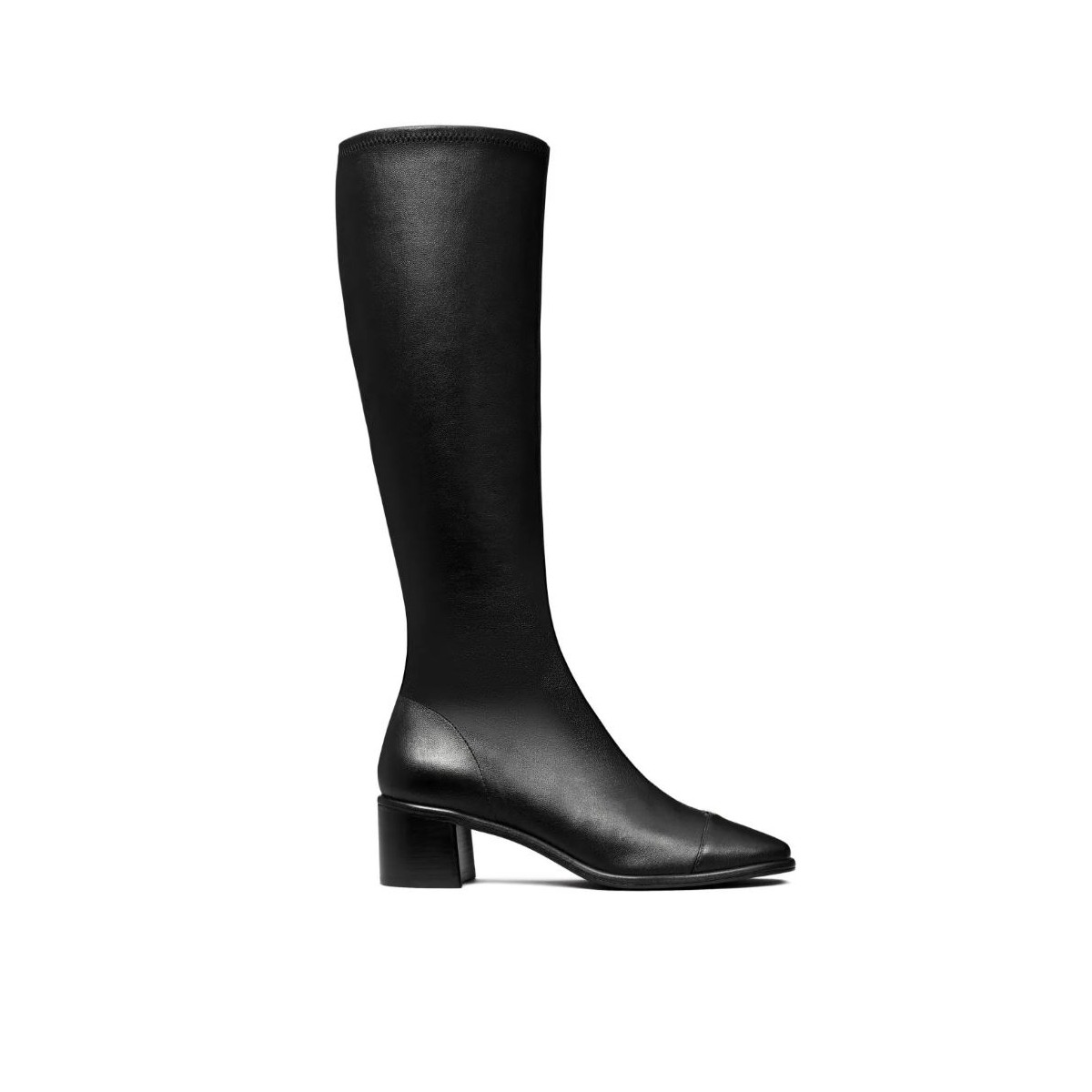 Tory Burch Black Leather Knee-High Boots.