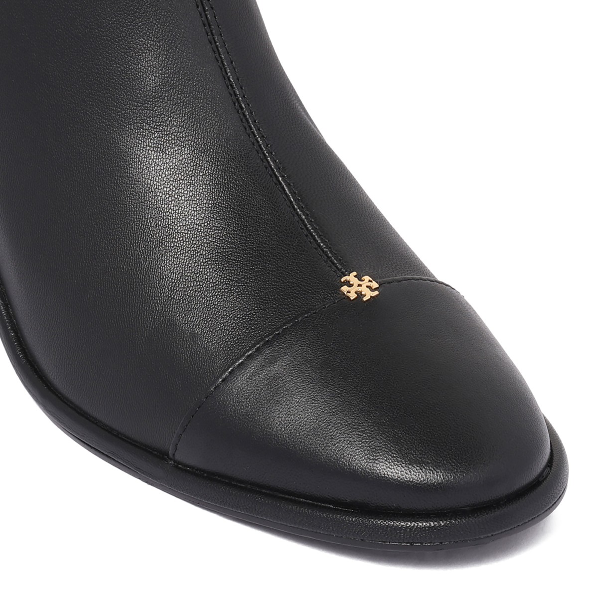 Tory Burch Black Leather Knee-High Boots.