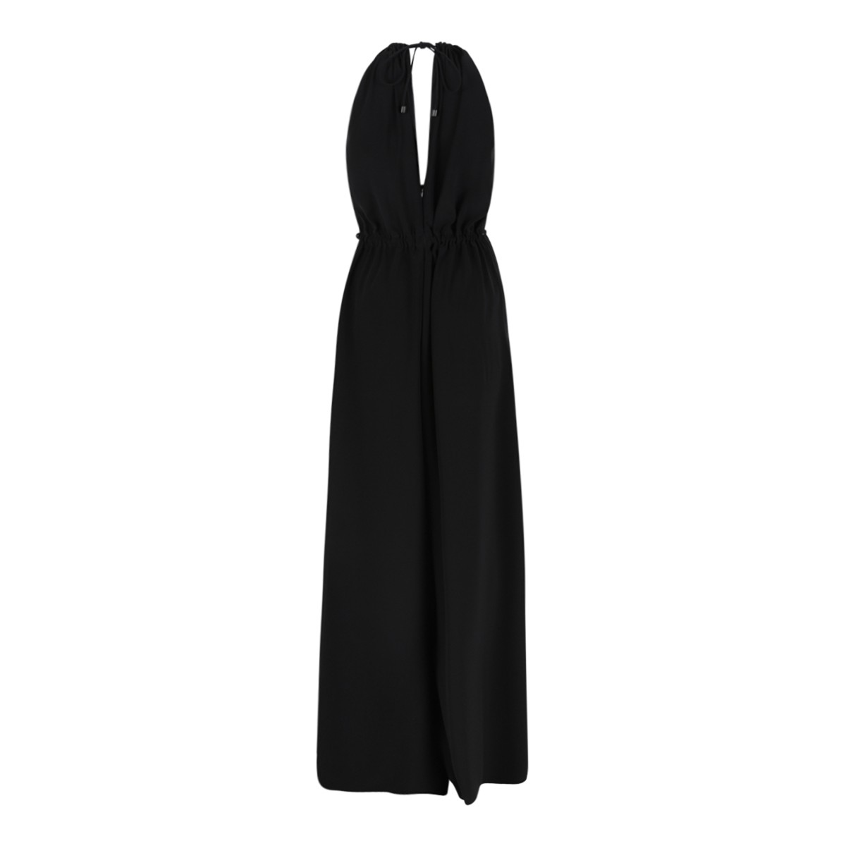 Black Draped Long Jumpsuit