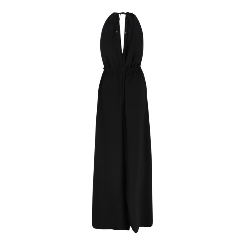 Black Draped Long Jumpsuit