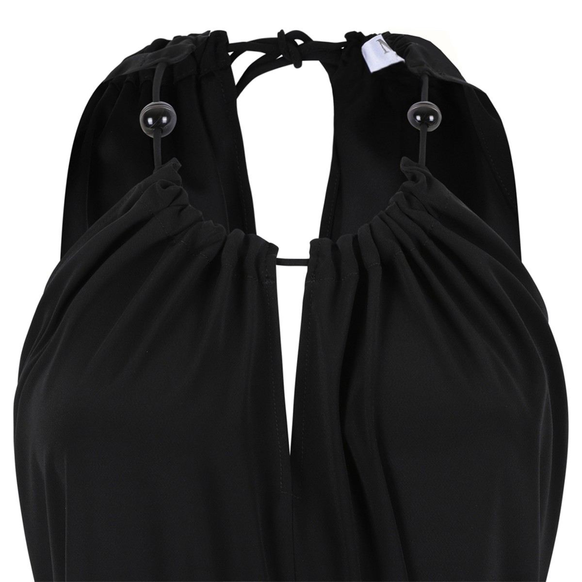 Black Draped Long Jumpsuit