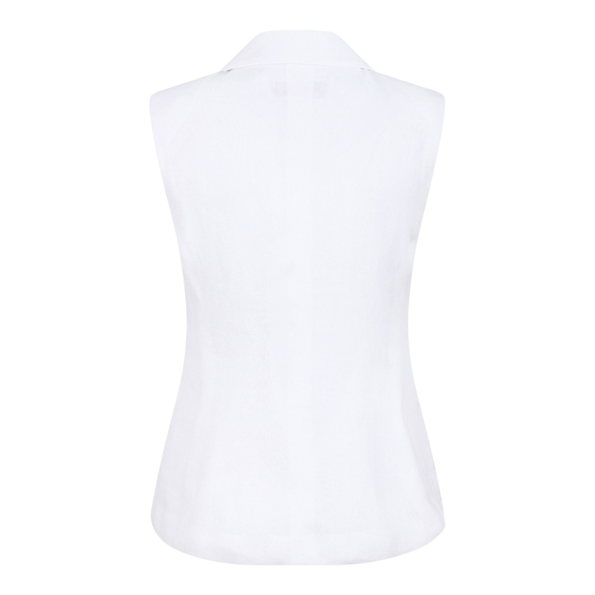 White Linen Double-Breasted Vest