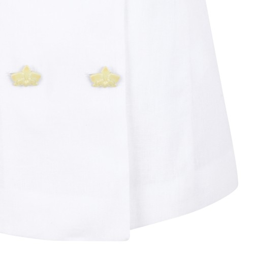 White Linen Double-Breasted Vest