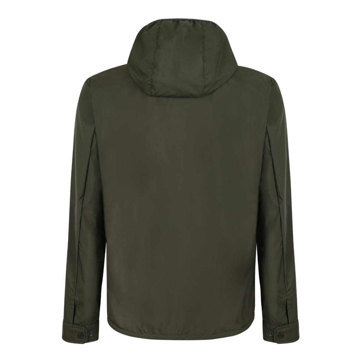 Moncler Olive Green Hooded Overshirt Jacket.