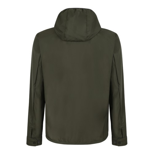 Moncler Olive Green Hooded Overshirt Jacket.