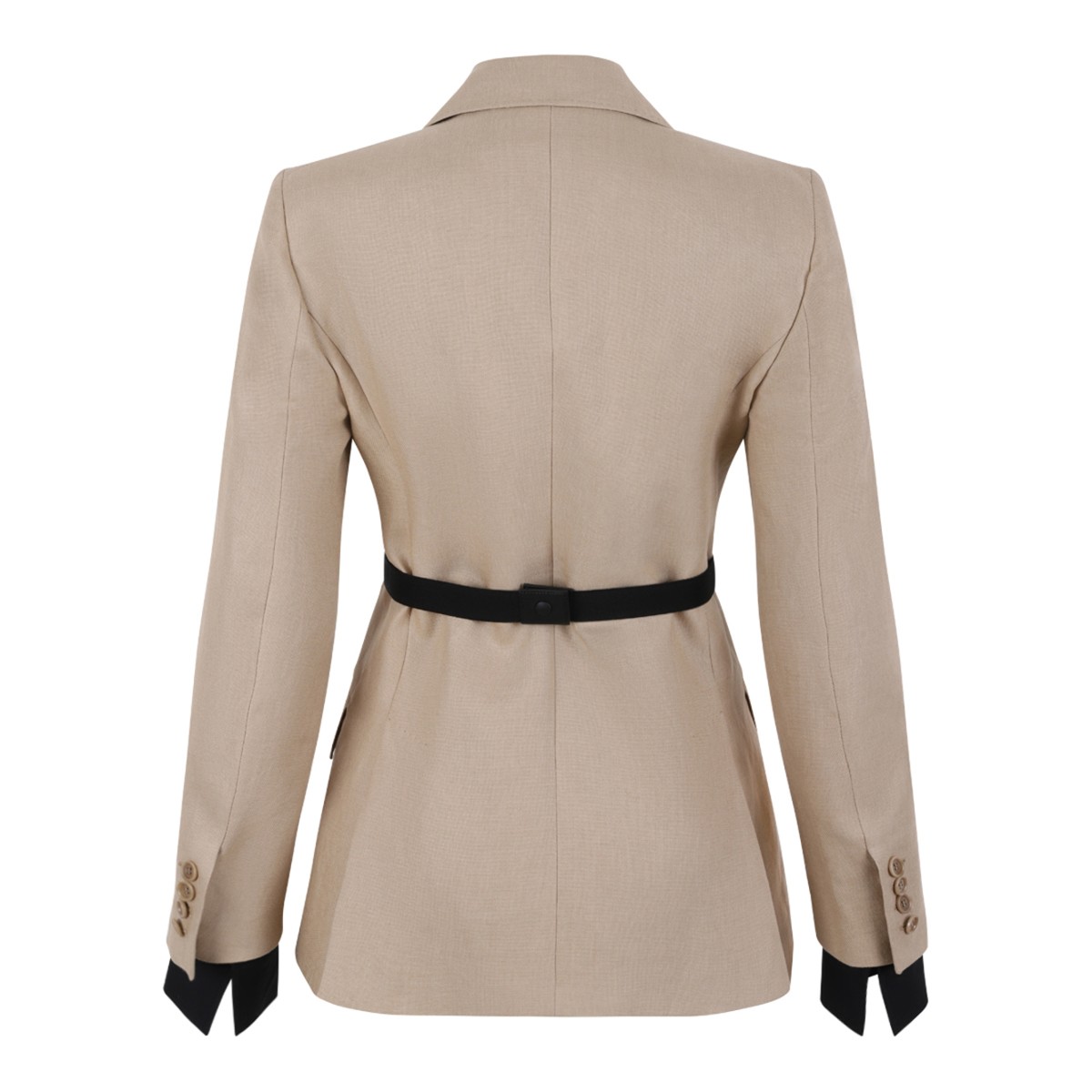 Beige Linen Tailored Blazer