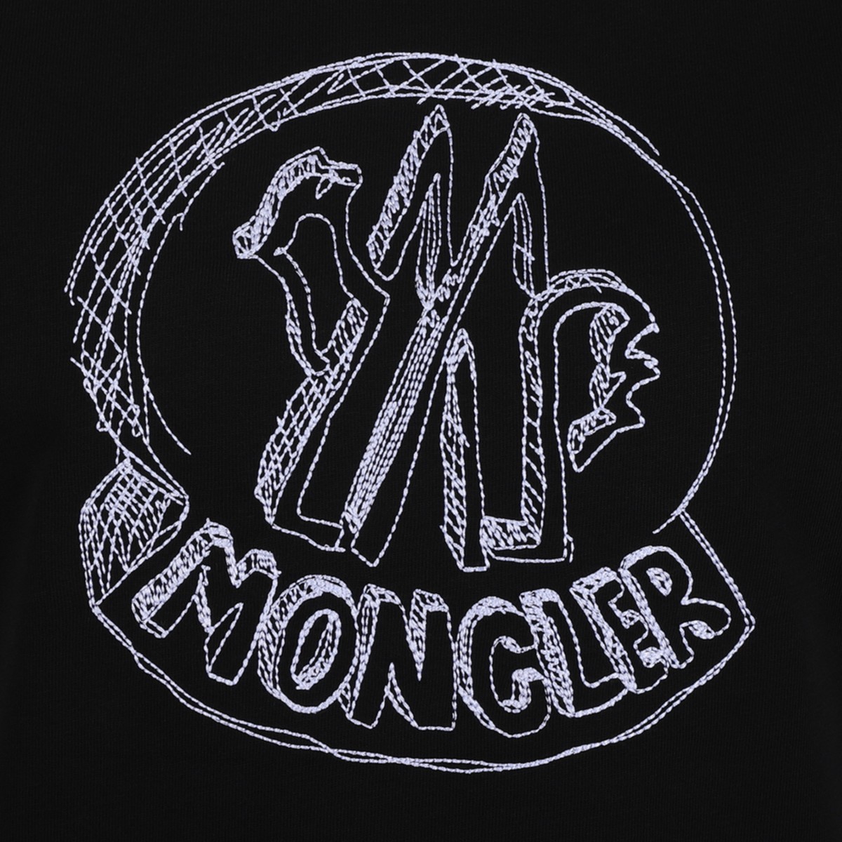 Moncler Black Logo Patch Cotton T-Shirt.