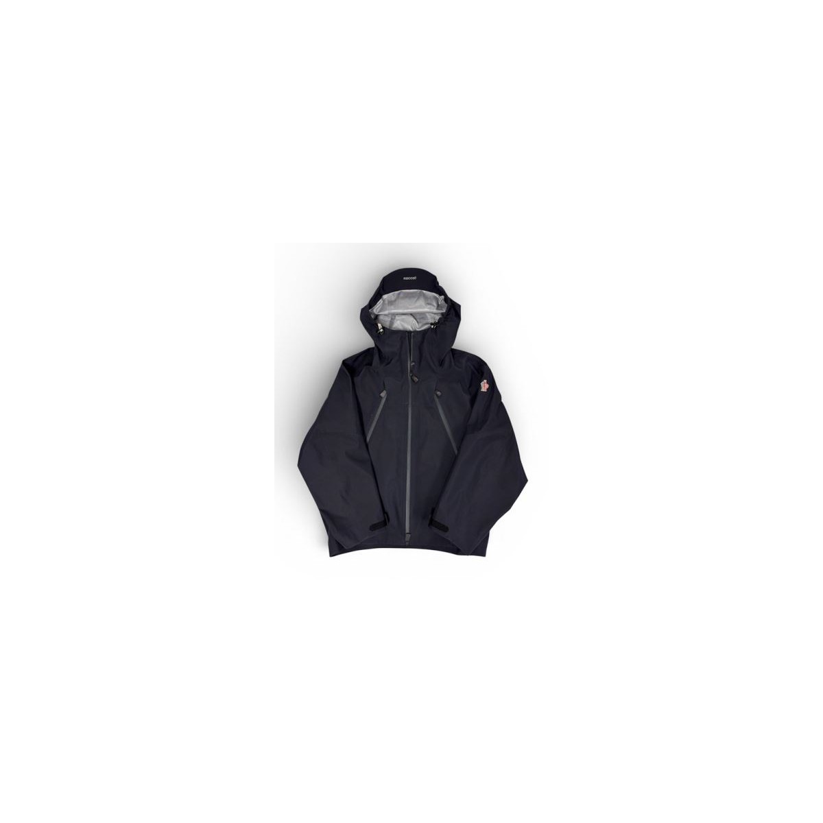 Moncler Grenoble Navy Technical Hooded Ski Jacket.