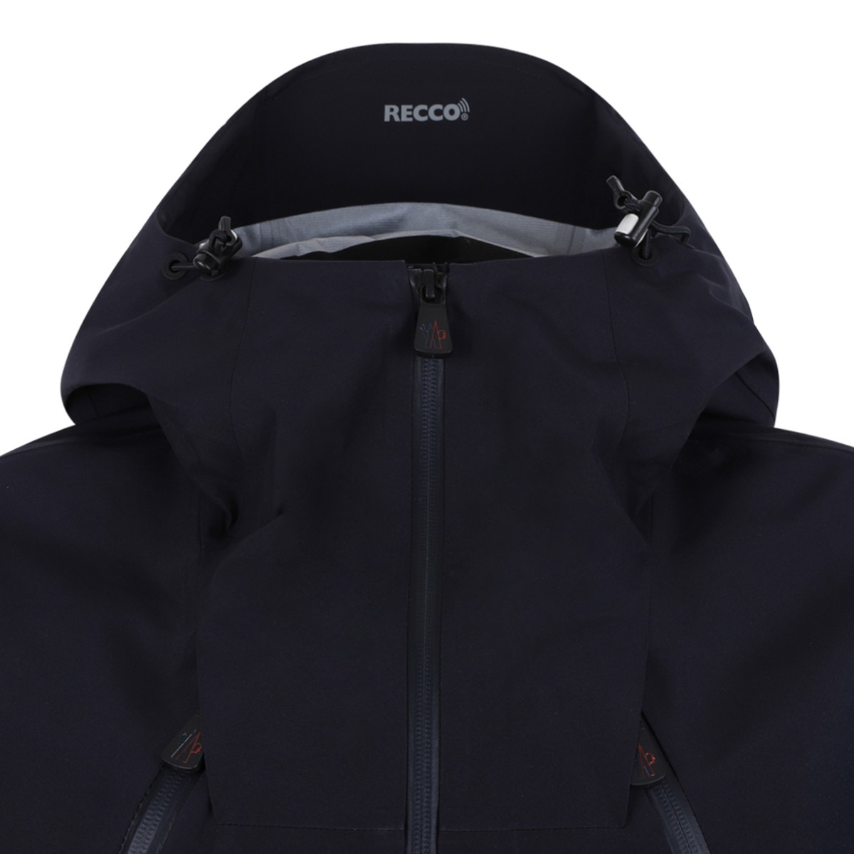 Moncler Grenoble Navy Technical Hooded Ski Jacket.