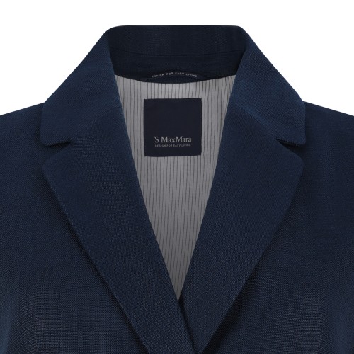 Midnight Blue Linen Double-Breasted Vest