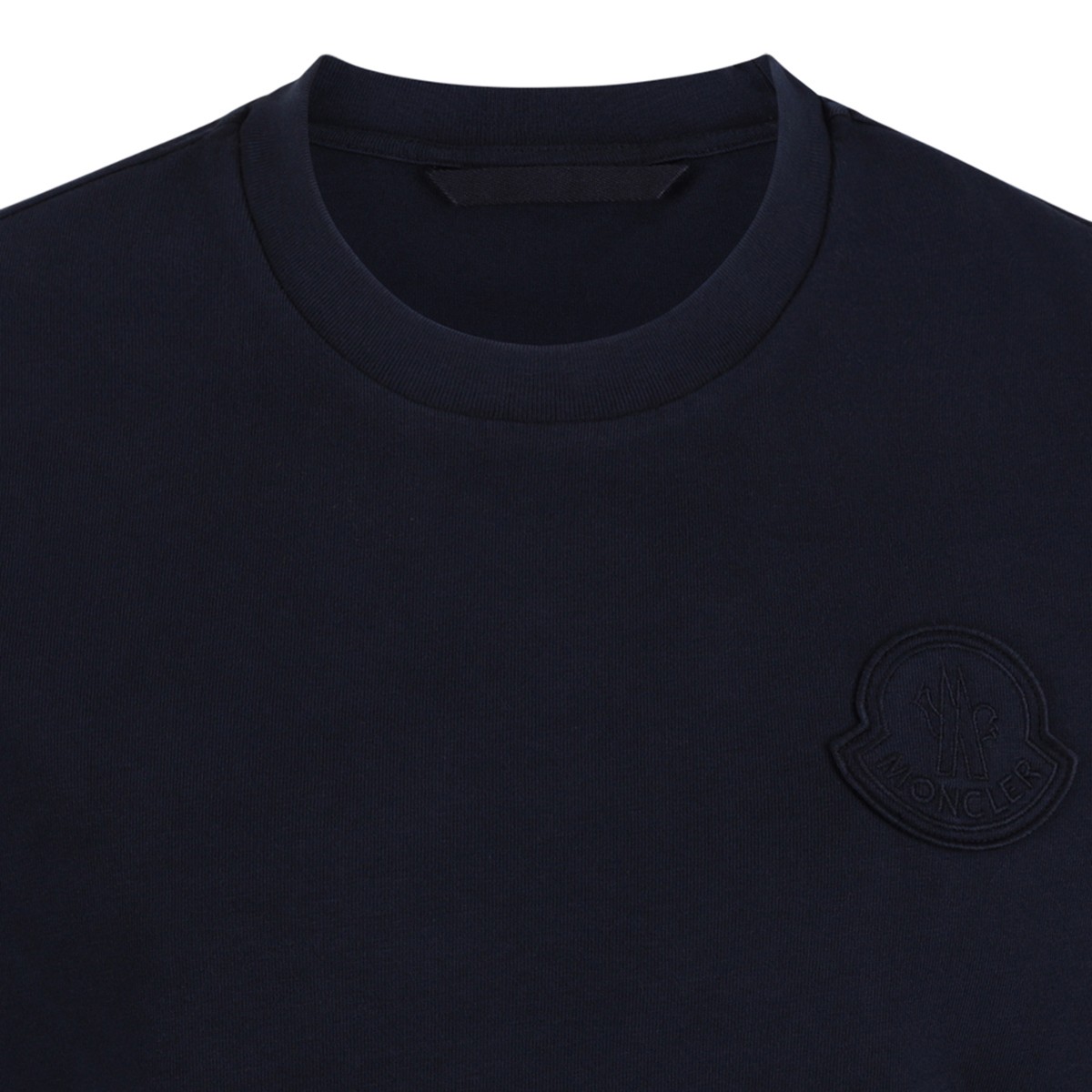 Moncler Navy Cotton Logo T-Shirt.
