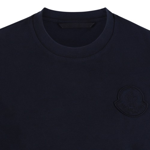 Moncler Navy Cotton Logo T-Shirt.