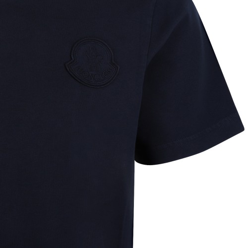 Moncler Navy Cotton Logo T-Shirt.
