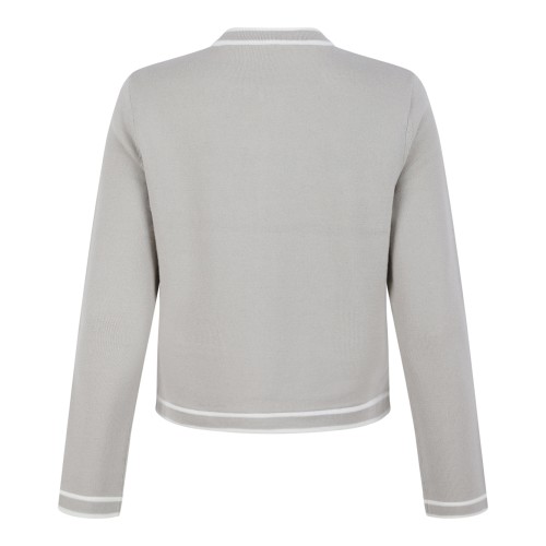 Gray and New Ivory Kendra Merino Wool Cardigan 2