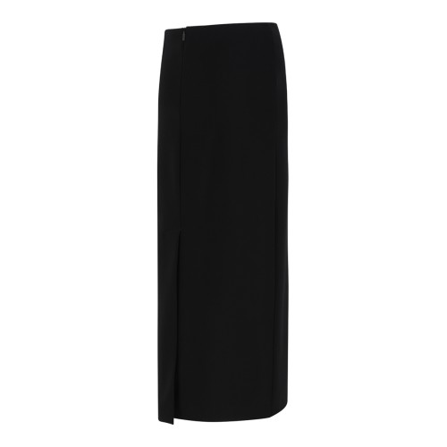 Black Crepe Jersey Midi Skirt