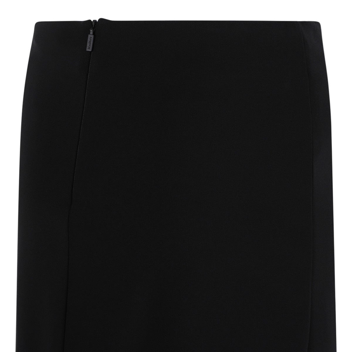 Black Crepe Jersey Midi Skirt