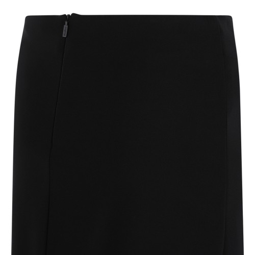 Black Crepe Jersey Midi Skirt