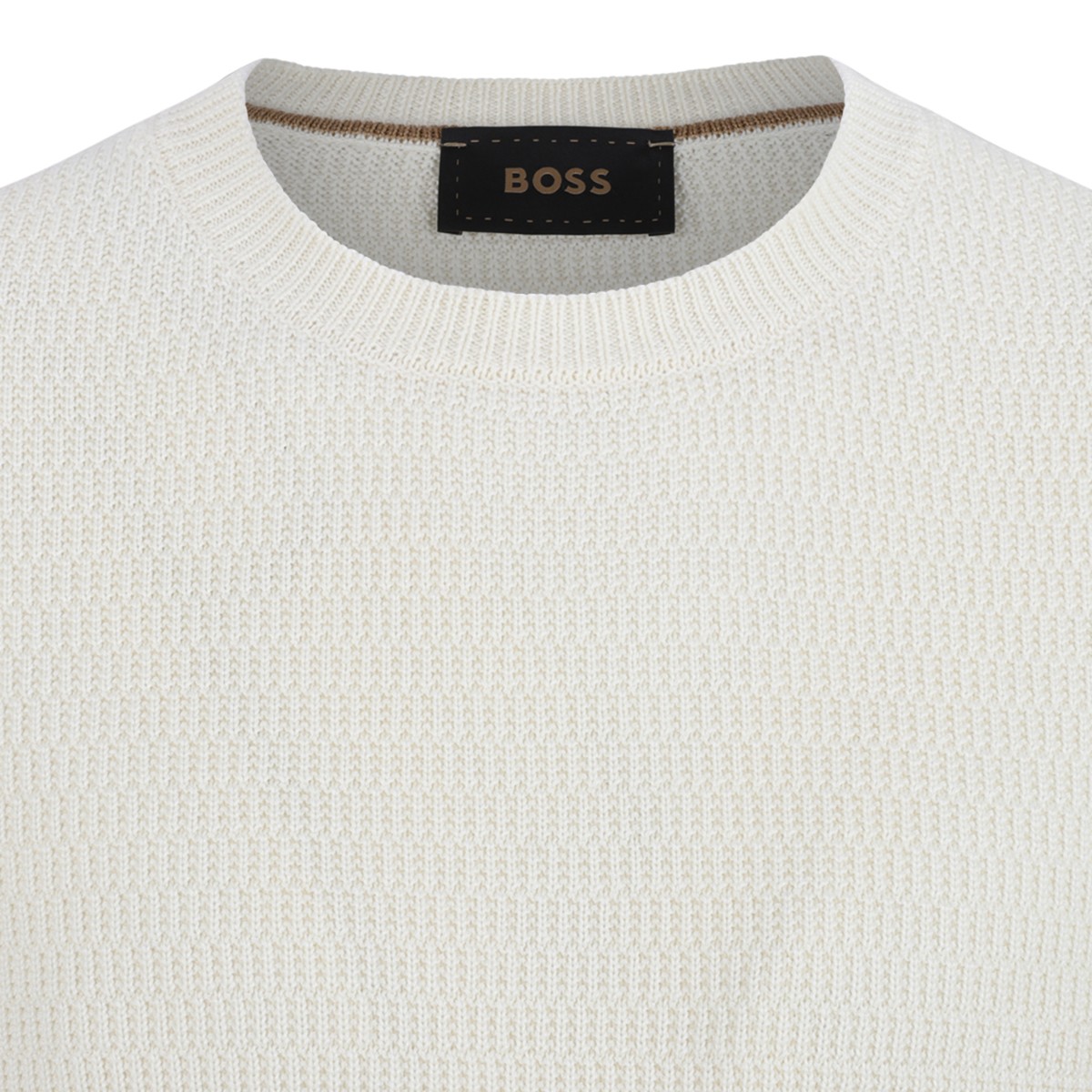 Boss Camel Crew Neck Knit Sweater.