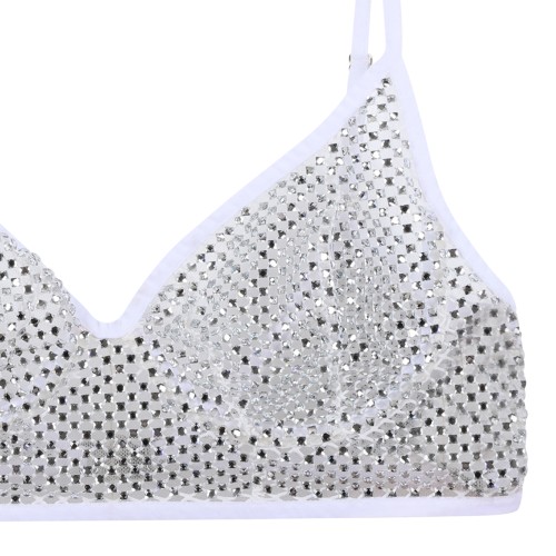 White Embellished Bralette Top